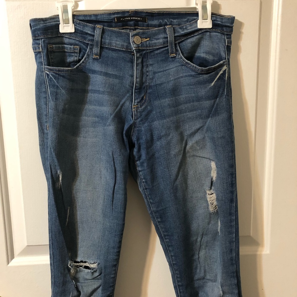 Faded ripped jeans